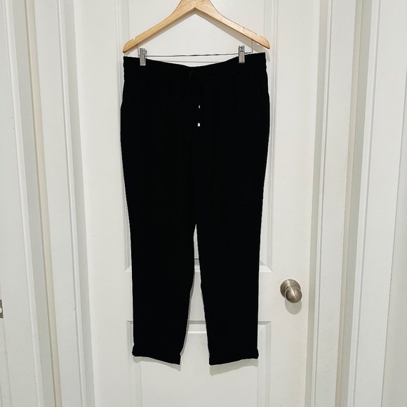Sung by Alfred Sung Tapered Pants Trousers Stretchy Waist Band  Black - Picture 1 of 12